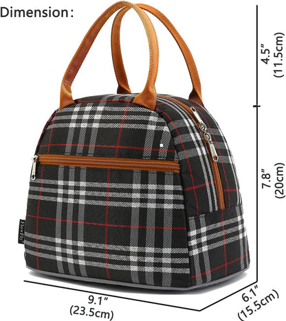 FlowFly Insulated Lunch Cooler Bag - Tote Bag Organizer for Women/Men, Black - Colors B