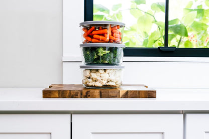 6-Piece Glass Food Storage Containers Set (3 Containers + 3 BPA-Free Lids) | 2-Cup, Leakproof | Microwave, Freezer, Oven & Dishwasher Safe | Ideal for Meal Prep & Pantry Organization, Pistachio