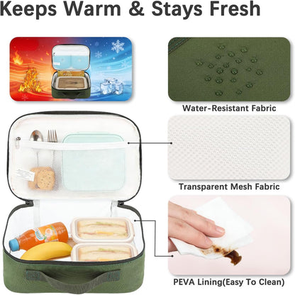 FlowFly Kids Lunch box Insulated Soft Bag Mini Cooler Back to School Thermal Meal Tote Kit for Girls, Boys, Astronaut - Colors A