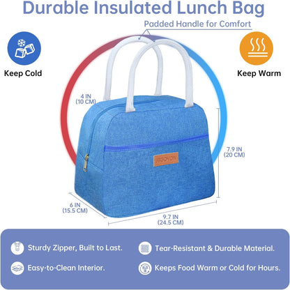 JBGOYON Bento Box and Lunch Bag Set, Leak-Proof Lunch Box for Adults and Kids with Built-in Utensils, Insulated for Work School Travel, Microwave & Dishwasher Safe, All-in-One (Purple)