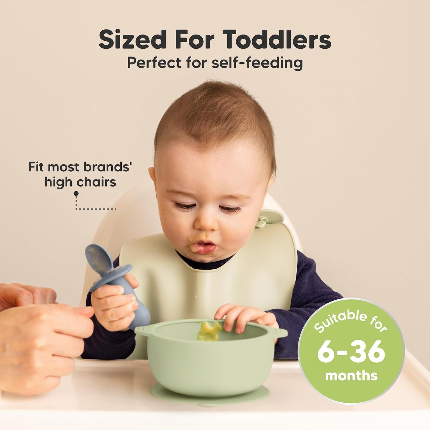 KeaBabies 2-Pack Baby Bowls with Suctions, Lids, Silicone (Terracotta)