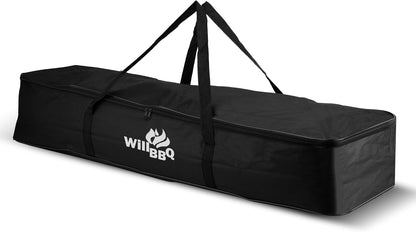 WILLBBQ Grill Storage Bag, BBQ Tool Storage Bag, Foldable Grill Bag for Car Trip Outdoor Camping and Hiking BBQ (Black)