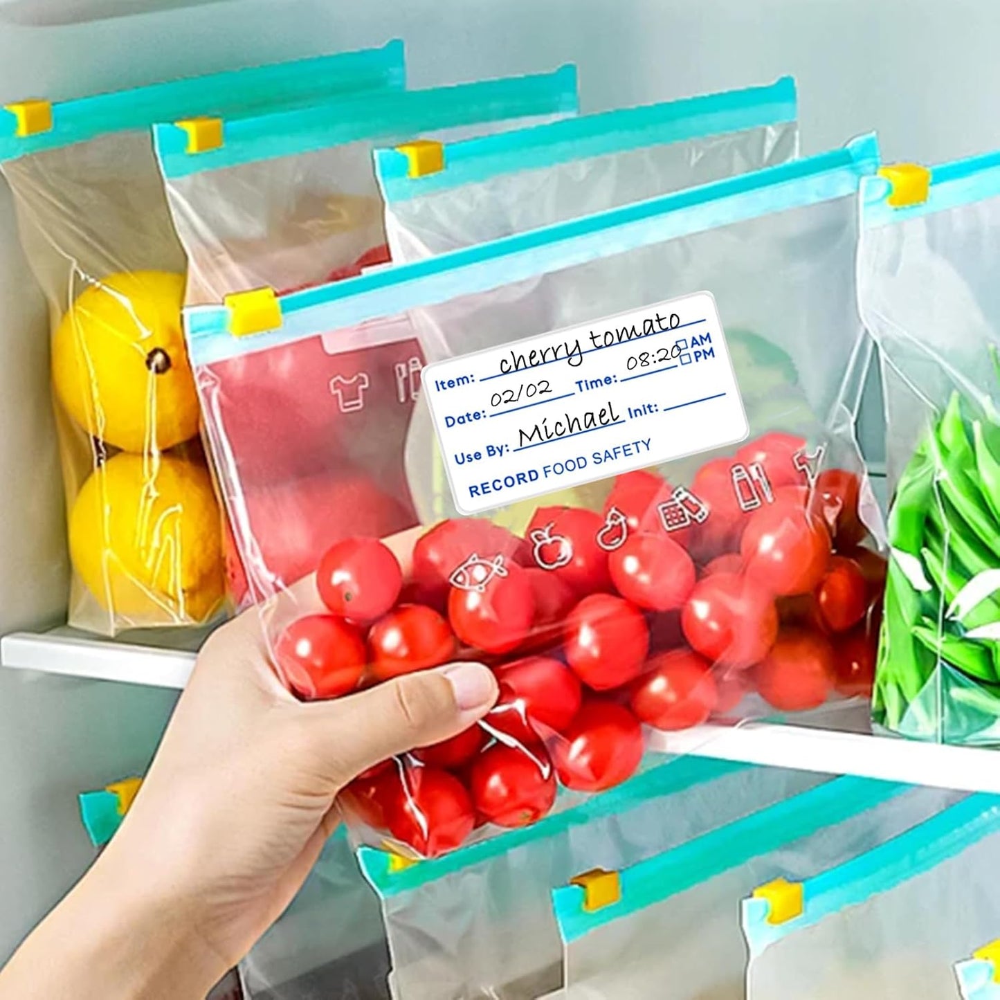 1000 Pcs Freezer Labels, 1 x 2 Inch Food Labels Stickers | Removable Labels for Food Containers, Freezer Tape Labels to Write on(2 Rolls, 2 Colors)