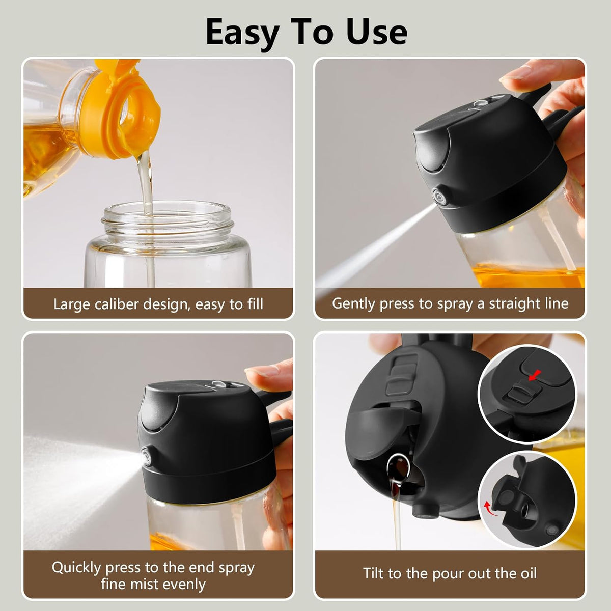 SWEET VIEW Olive Oil Sprayer for Cooking 16oz/470ml