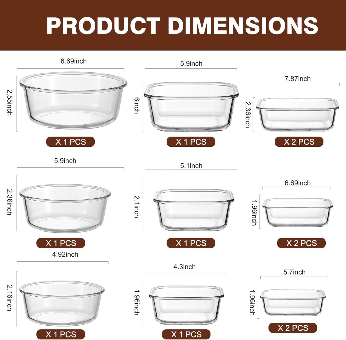 Liuruiyu 8 Pack 36OZ Glass Food Storage Containers with Lids, Meal Prep Containers, Airtight Bento Boxes with Leak Proof Locking for Microwave, Oven, Freezer and Dishwasher, BPA Free