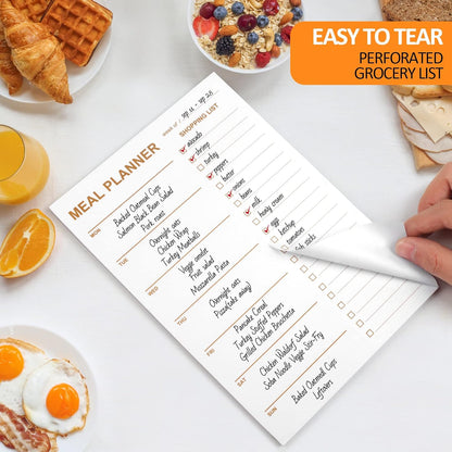 Weekly Meal Planner Magnetic, 2 Pack Undated Tear-off Sheets Meal Planning Notepad, Magnetic Meal Planner for Refrigerator, Grocery List