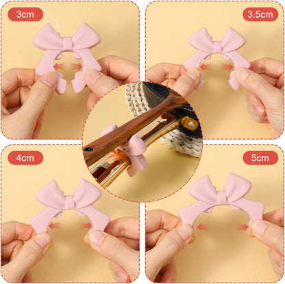 Mabor 3Pcs Spoon Holder for Pot, Bowknot Silicone Spoon Pot Pan Holder