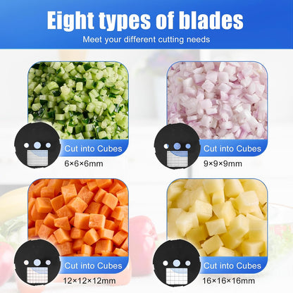 MOGAN 5-In-1 Electric Vegetable Cutter, Commercial Vegetable Dicer Slicer