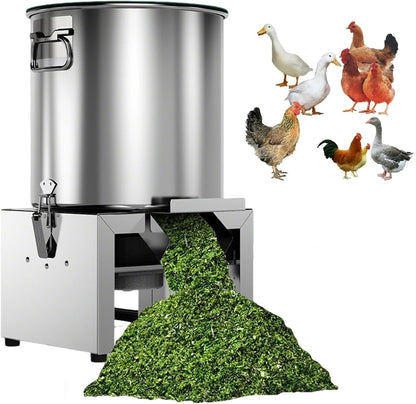 Commercial Vegetable Chopper 1800W Electric Breeding Crusher, 3500 RPM 50-120KG/H Stainless Steel Feed Processing Machine for Chicken Duck Pig, Adjustable Cutting, Home Farm Ranch Use (1500W)