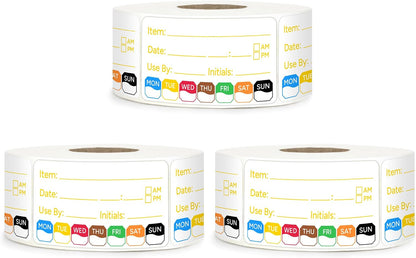 500 Pcs 1 inch X 2 inch Restaurant Quality Shelf Life Food Rotation Labels, Self-Adhesive Removable for Reusable Containers, Food Safety Date Sticker, Leftover Labels (1 * 2in-500pc-Yellow6)