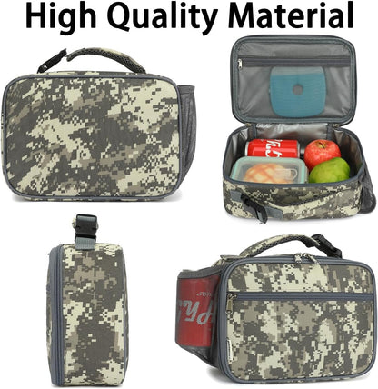 GYEUKHAM Insulated Lunch Box for School, Thermal Reusable Durable Freezable Lunch Bags for Kids Boys Girls Men Women - Small Soft Cooler Portable Lunch Tote Kit for Work Picnic Travel,Black