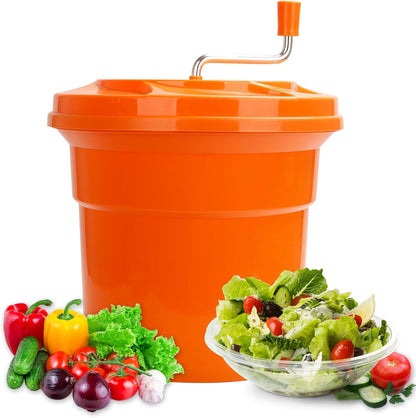 YBSVO 5-Gallon Commercial Salad Spinner Dryer– Holds 5-6 Heads | Heavy Duty Large Lettuce Dryer & Vegetable Washer – Manual Food Prep Spinner for Restaurants & Catering