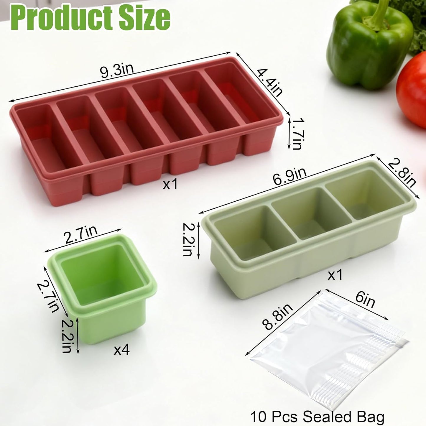 Juome Silicone Freezer Trays with Lid for Soup Cubes, 6 Pack Silicone Soup Freezer Molds for Meal Prep, 1& 3& 6-Cup Portion Soups Freezer Containers for Souper Ice Cube Food Storage, Dishwasher Safe