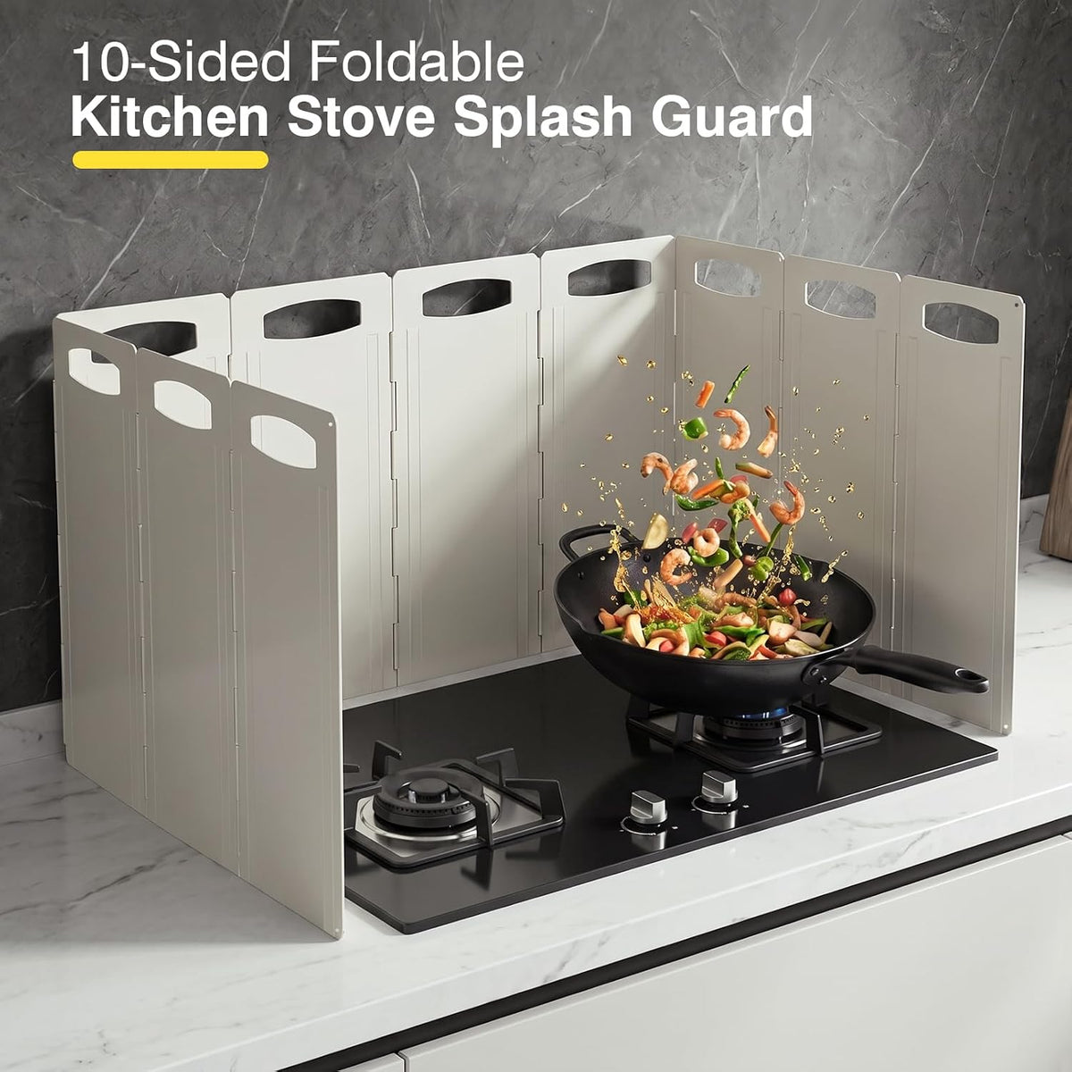 10 Sided Foldable Stove Guard Splatter Shield with Storage Bag
