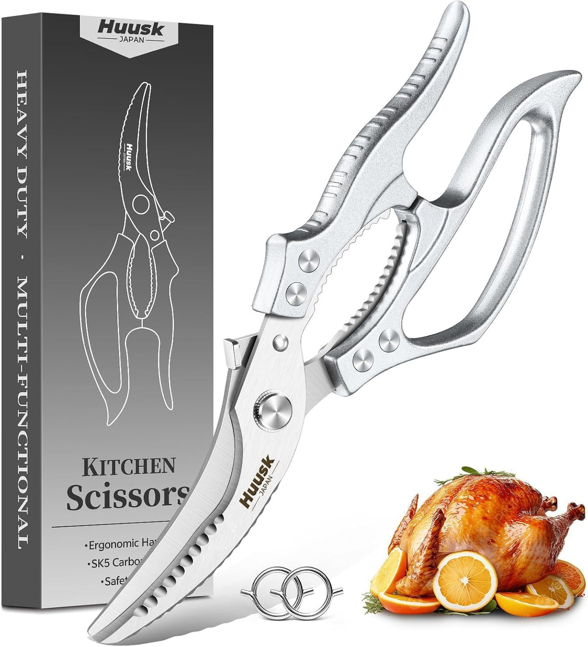 Huusk Poultry Shears Heavy Duty – All Purpose Japanese Kitchen Scissors