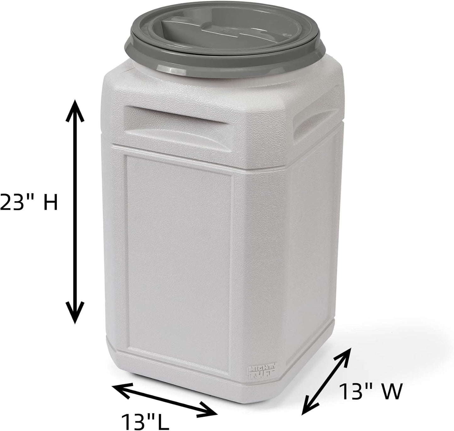 Mighty Tuff Airtight Dog Food Storage Container – 13 Gal, up to 54 lb Capacity – Cat and Dog Food Container with Twist Lid & Handles – BPA-Free, Made in USA