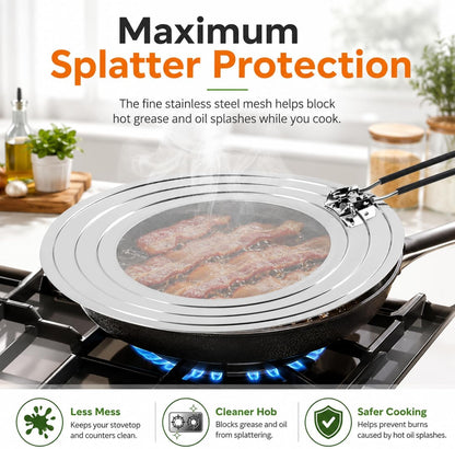 Splatter Screen for Frying Pan, Grease Splatter Guard for 9/10/11 Inch Pans