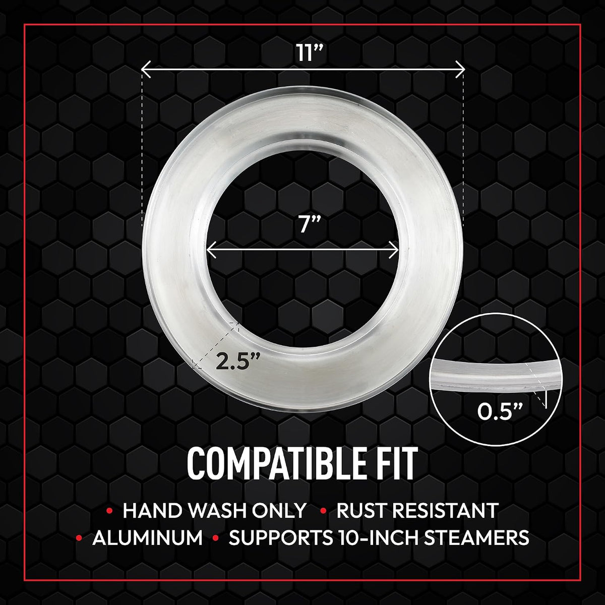 Helen's Asian Kitchen Steaming Ring, 11-Inch, Fits 8-Inch To 11-Inch Steamers, Pot Adapter For Steamed Dumplings, Bao, Vegetables, And Steam Cooking Tasks