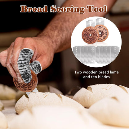 18Pcs Wooden Bread Scoring Lame Tool for Baking