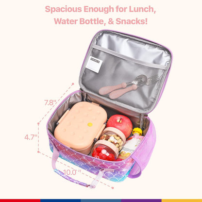 Bagseri Kids Lunch Bag Boys - Thermal Insulated Lunch Box Tote with Water Bottle Holder, Reusable Leak-Proof Kids Lunch Box for Daycare & School, Black Dinosaur (Containers Not Included)