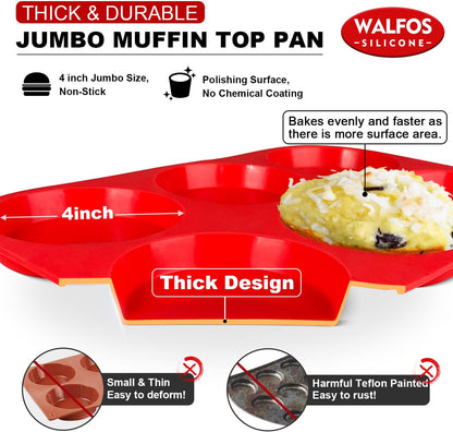 Walfos Silicone Cupcake Pan Set, 2-Piece Mini 24 Cups Muffin Baking Pan, BPA Free and Dishwasher Safe, Non-stick , Great for Making Muffin Cakes, Fat Bombs