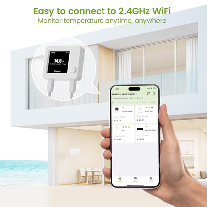 MOCREO WiFi Freezer Alarm Refrigerator Thermometer, App & Email Alerts