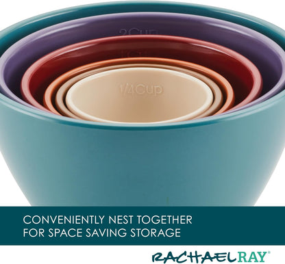 Rachael Ray Tools and Gadgets Nesting/Stackable Measuring Cups Set, 6 Piece - Assorted Colors