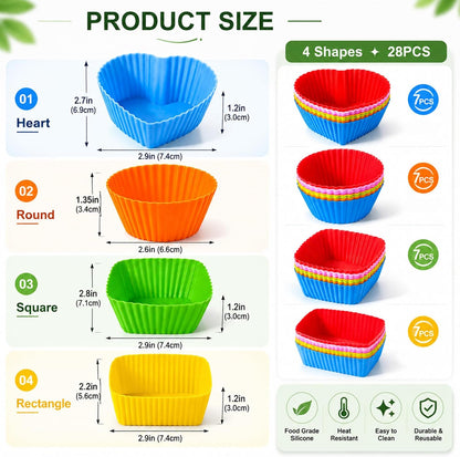 XANGNIER 40 Pcs Silicone Lunch Box Dividers,Reusable Lunch Bento Box Accessories for Kids,Lunchbox Supplies Accessories,Back to School Lunch Essentials,Silicone Cupcake Liners,Muffin Cups