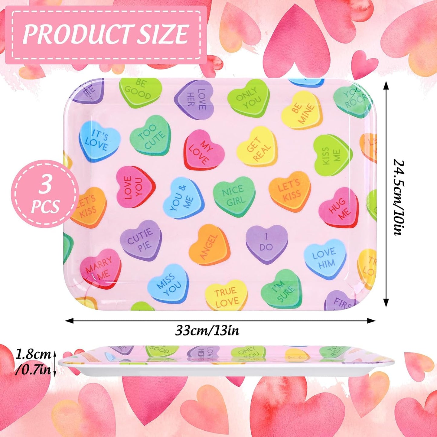 JarThenaAMCS 3Pcs Graduation Serving Trays 13 x 10 Inch Bachelor' s Hat Diploma Glitter Reusable Melamine Platter Congrats 2026 Grad Serving Dishes for Graduate Party Sharing Snacks Fruit Dessert