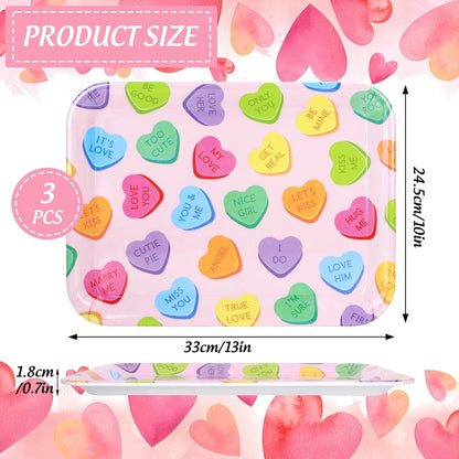 JarThenaAMCS 3Pcs Graduation Serving Trays 13 x 10 Inch Bachelor' s Hat Diploma Glitter Reusable Melamine Platter Congrats 2026 Grad Serving Dishes for Graduate Party Sharing Snacks Fruit Dessert