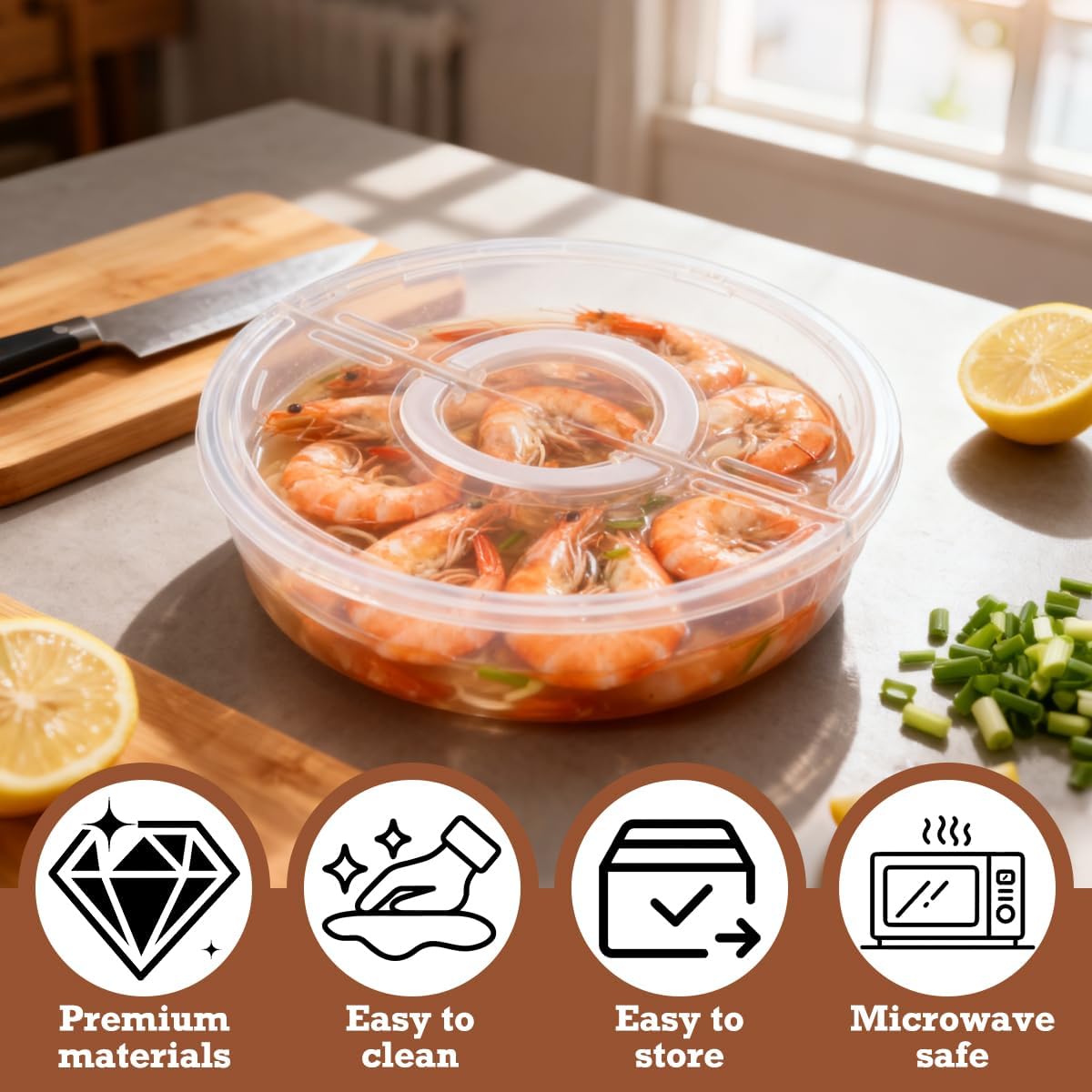 2 Pack 12 Inch Pie Carrier with Lid and Handle Reusable 2 Compartments Food Storage Container Plastic Pizza Storage Containers Round Pie Keeper for Cake Cheesecake Tortilla