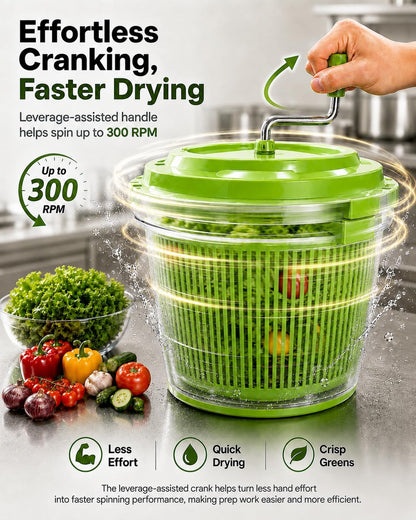 Commercial Salad Spinner - 3 Gallon Large Capacity Lettuce Dryer