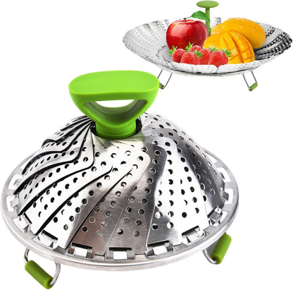 Expandable Stainless Steel Steamer Basket for Pot, 5.5-9.1 In