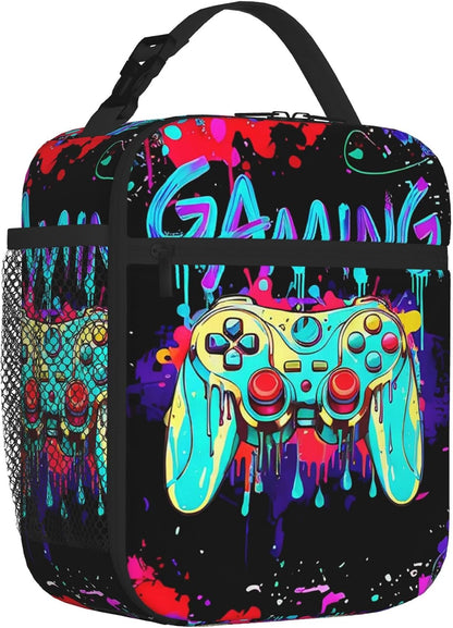 Dinosaur Volcano Insulated Lunch Bag for Women & Men, Reusable Leak-Proof Lunch Box with Cooler Compartment, Lunch Tote for Adults Work Travel Picnic Durable & Washable