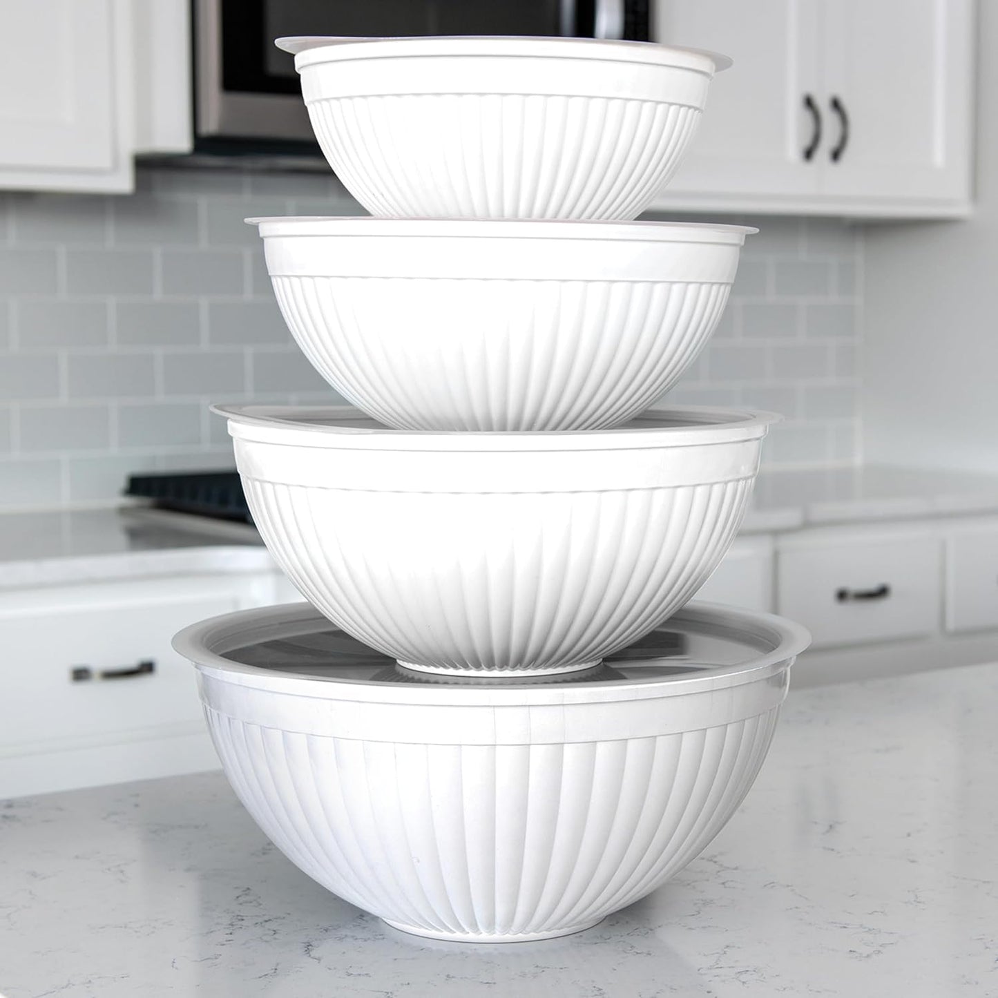 Nordic Ware Mini Prep and Serve Mixing Bowls Set, 4-Piece, Earth-Tones