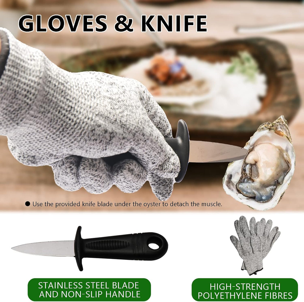Colinktool Oyster Shucker Tool Set, Adjustable Oyster Clam Opener Machine