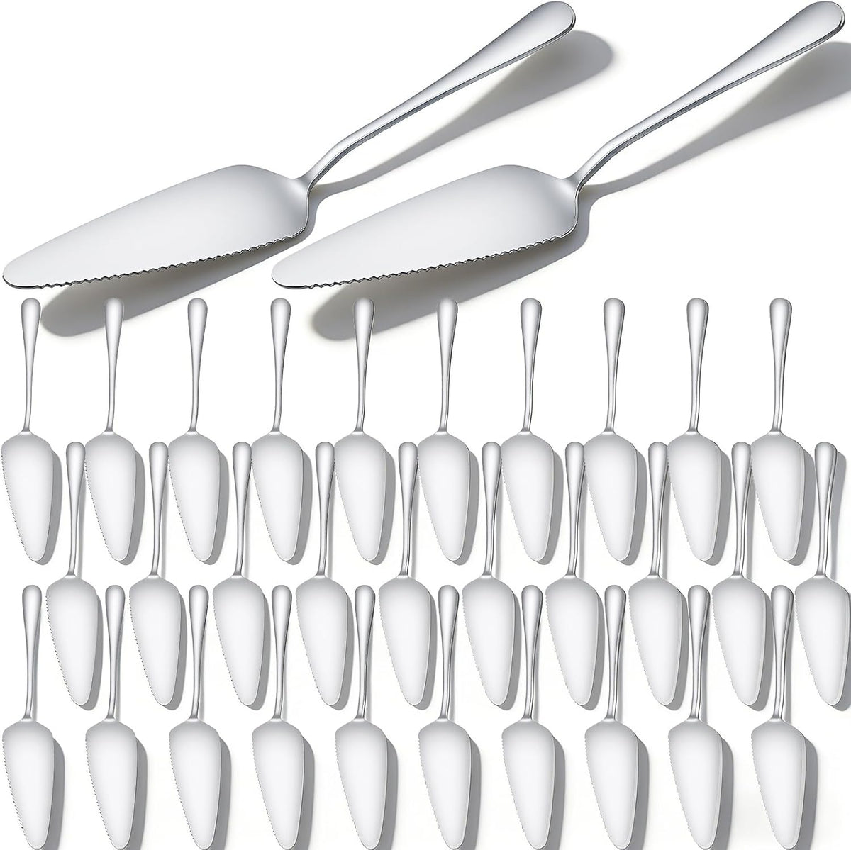 30 Pcs Pie Servers Pizza Server Spatula, Cake Pastry Cutter, Silver
