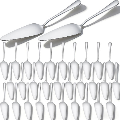 30 Pcs Pie Servers Pizza Server Spatula, Cake Pastry Cutter, Silver