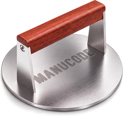 Bacon Press, Stainless Steel Flat Bottom, 9.25 x 5.7 in, 3.2 lb