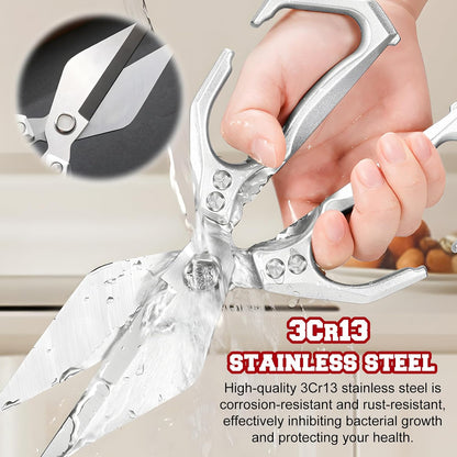 Multifunctional Heavy-Duty Kitchen Shears,oultry Scissors,Stainless Steel Heavy Duty Scissors,High-Carbon Steel Culinary Shears for Chicken,Meat, Seafood,Bone Cutting