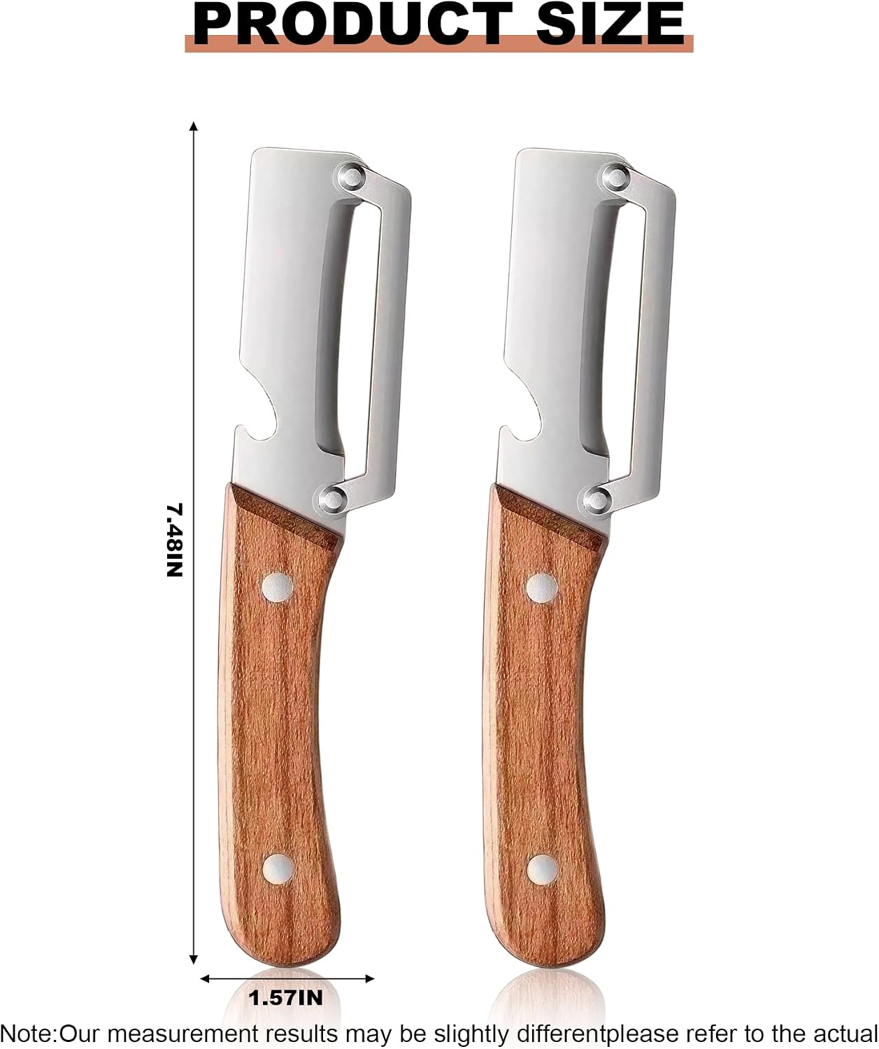 Vegetable Peeler with Wooden Handle and Bottle Opener,2026 Upgrade Multifunctional Stainless Steel Peeler,Vegetable Peeler for Kitchen,Suitable for Vegetables or Fruits that Need to Be Peeled(2PCS)