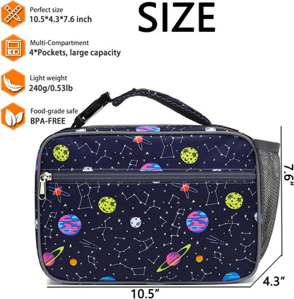 GYEUKHAM Insulated Lunch Box for School, Thermal Reusable Durable Freezable Lunch Bags for Kids Boys Girls Men Women - Small Soft Cooler Portable Lunch Tote Kit for Work Picnic Travel,Black