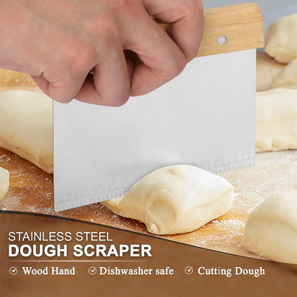 Hand Crafted Bread Lame Premium Sourdough Scoring Tool Bread Making Tools pieces Bread Knife(5 Blades) with Dough Scraper Bread Cutter