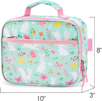 mibasies Kids Lunch Box for Girls Toddler, Insulated and Reusable Lunch Bag for School, Pink Rainbow