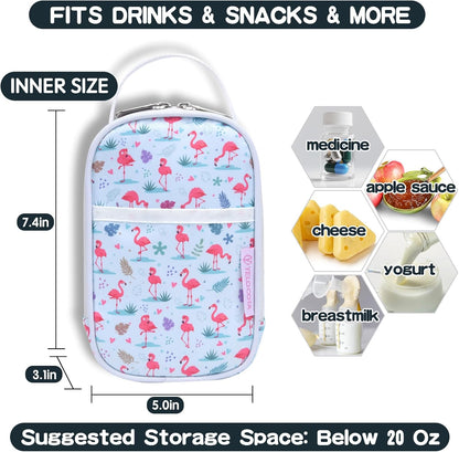 Yelocota Small Insulated Lunch Bag- Snack Bag- Mini Cooler Bag with Handle for Travel,Work,School(Storage Space below 20oz)- Also Suitable for Pairing with Food Jar