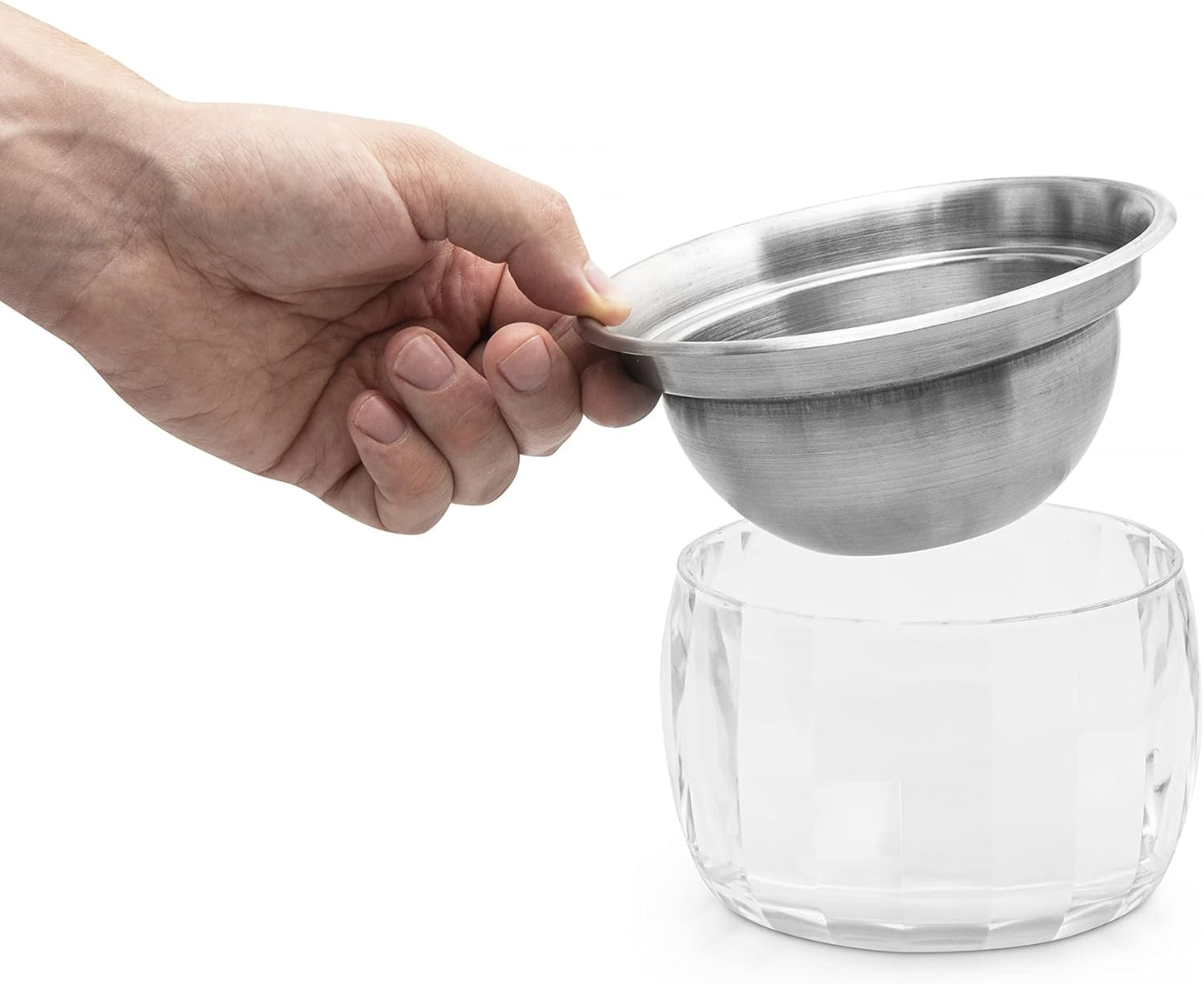 Dip Bowl On Ice- Chip and Dip Serving Set - Stainless Steel Chilled Serving Dish with 22 oz. Acrylic Ice Bowl - Perfect for Cold Shrimp, Guacamole, Dips