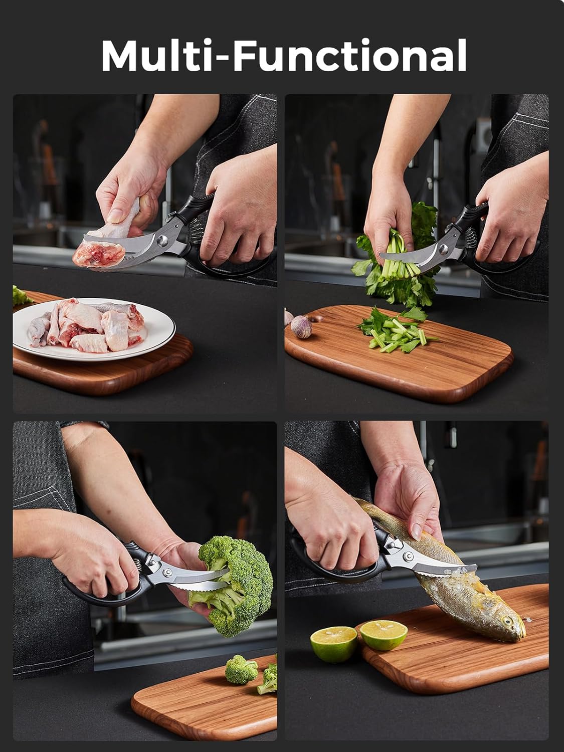Kitchen Scissors, Forged Stainless Steel Heavy Duty Kitchen Shears, Dishwasher Safe Cooking Scissors for Meat, Poultry & Vegetables