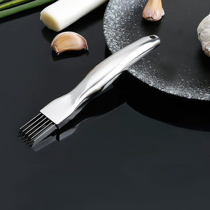 Scallion Cutter Shred Knife with Stainless Steel Blade,Green Onion CutternSlicer,Garlic Shredder,Vegetable Chopper Tool for Home Kitchen Restaurant Hotel, small, Silver, A-122