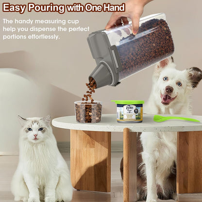 TBMax Pet Food Storage Containers 2 Pack 8-10 Lbs Airtight Dog Food Container Dispenser with Large Spout & Portable Handle, Travel Dog Treat Cat Food Storage Bin Bird Seed Container