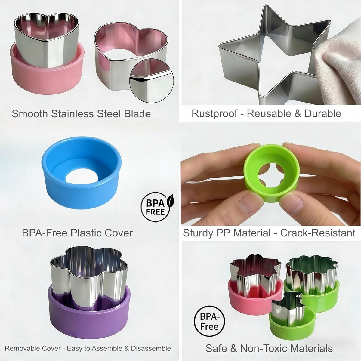 9 PCS 1.5 In Mini Fruit Vegetable Cookie Cutters Set for Kids